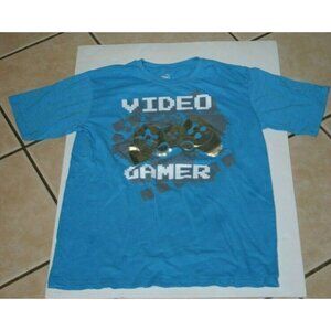 Video Gamer shirt short sleeve blue youth boys 2XL 18 Wonder Nation